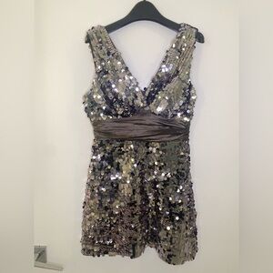 Forever 21 Sequin Mini Disco Dress - Silver